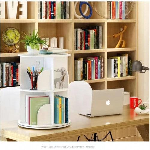 2 Tier 360° Rotating Stackable Shelves Bookshelf Organizer (White) - Intexca - Toytexx 2 Tier 360° Rotating Stackable Shelves Bookshelf Organizer (White) - Intexca - Toytexx